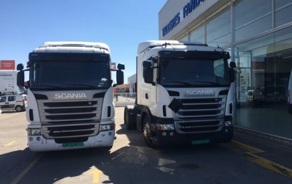 Entrega de 2 cabezas tractoras Scanias para Marruecos.